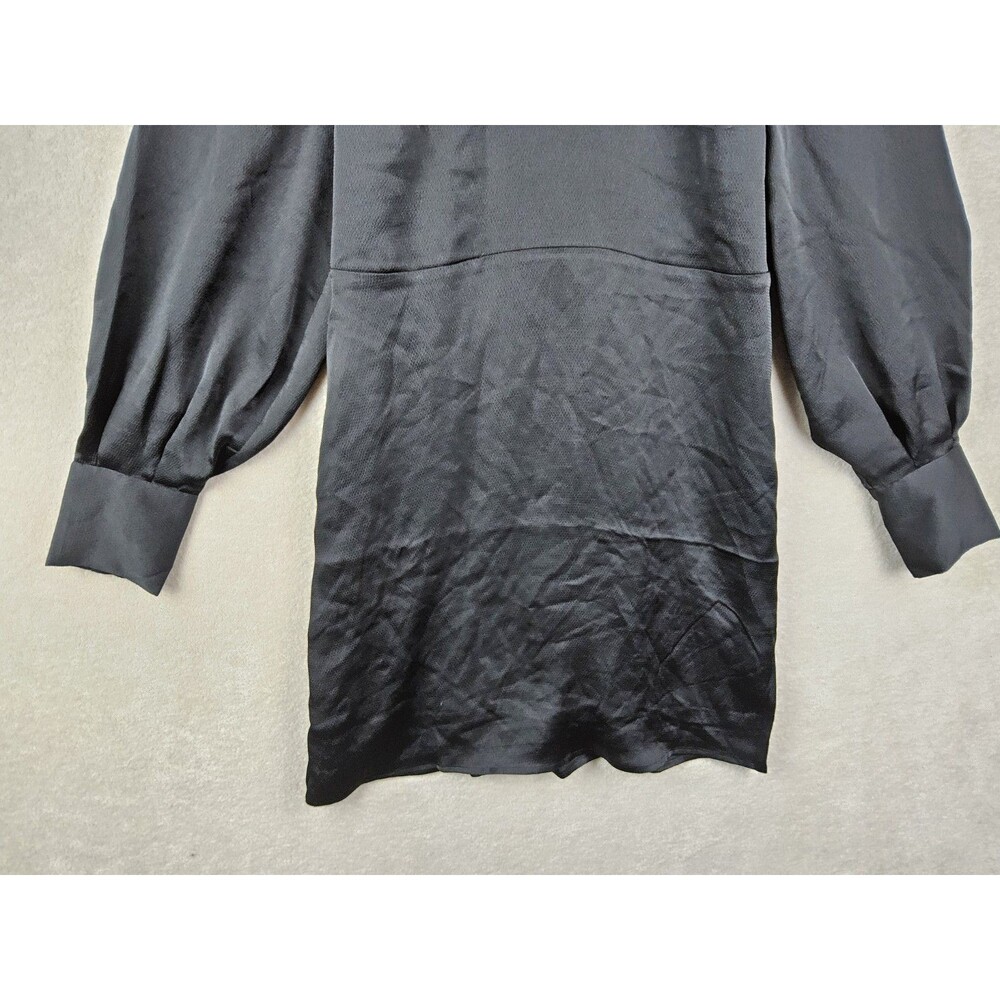 Express Women's Long Sleeve High Neck Goth Black Dress Size M - Picture 3 of 5